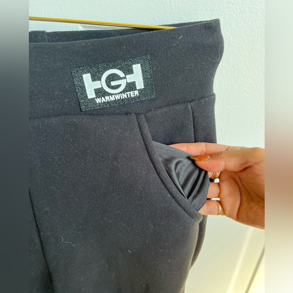 Woman Black Warm Leggings - Picture 5 of 8